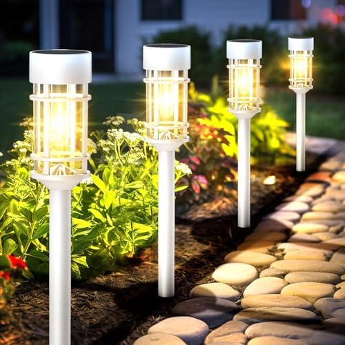 Mancra Solar Pathway Lights Outdoor Waterproof, 8 Pack LED Solar Garden