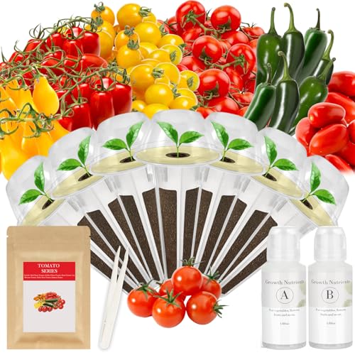 Heirloom Tomato Seed Pod Kit for AeroGarden idoo Ahopegarden MUFGA with Red Heirloom/Golden Harvest Cherry Tomato Roma/San Marzano/Yellow Pear Tomato - Hydroponics Supplies for Most Brand (7-pod)
