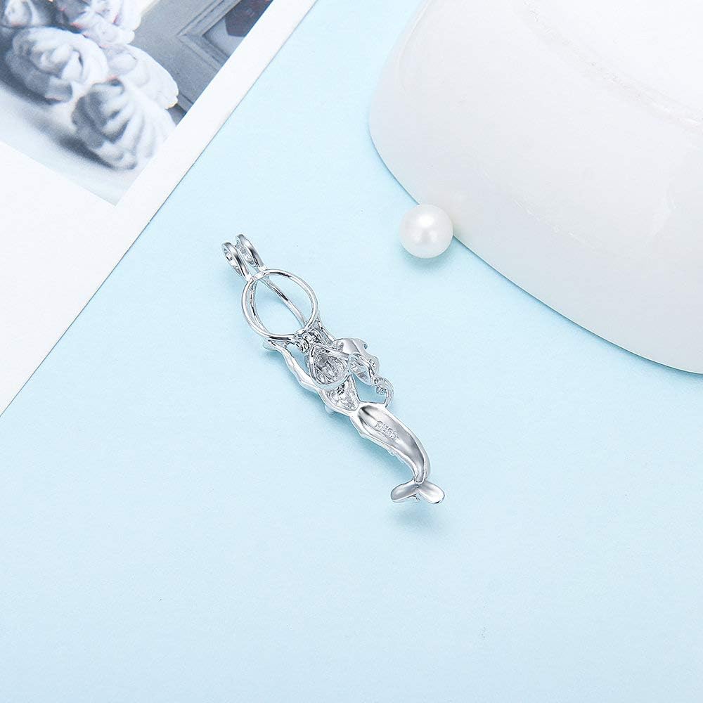Mermaid Cage Pendants for Pearl Jewelry Making Sterling Silver, Design Cage Pendants for Women - Image 2