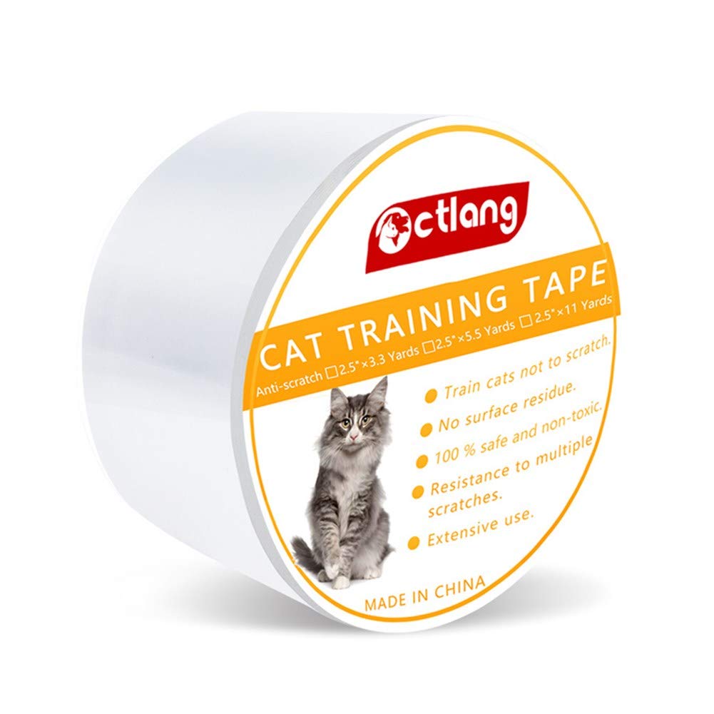 Blnboimrun Anti-Scratch Cat Training Clear Tape,Self-Adhesive Durable Pet Single-Sided Shield Scratch Protector Against Cat and Dog Scratching Carpet,Furniture,Couch,Door.(2.5inches x 5.5 Yards)