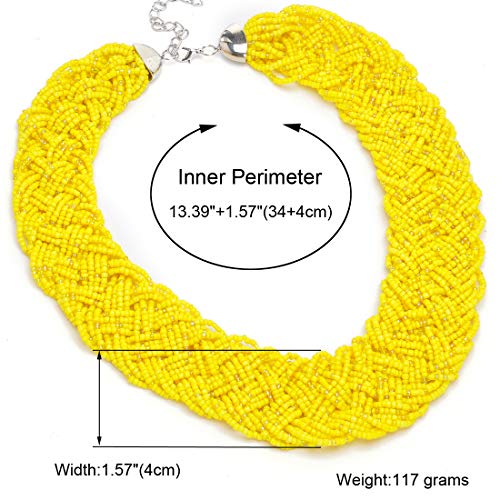 Fashion Chain Choker Collar Necklace Water Drop Olivary Resin Beads Bib Statement Chain Necklace #TOP4