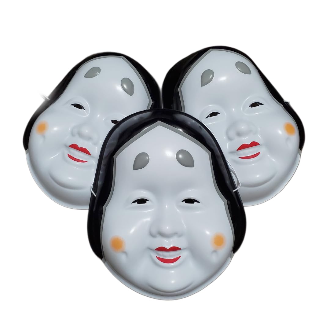 Okame Setsubun Lucky Laughter Mask Set of 3