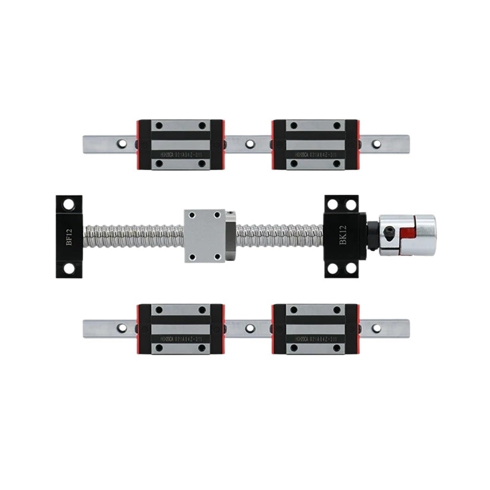 2 Stück HGR15 Linearführungen + 4 Stück HGH15CA Stahlblöcke Wagen + 1 Satz Kugelumlaufspindel-Kit SFU1605 mit 8-mm-Koppler(HGH15CA,850mm)
