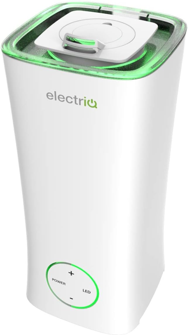 electriQ 2 L Cool Mist Ultrasonic Humidifier with Aroma Diffuser & Ambient LED Night Light – Up to 10 h Runtime, Touch Controls, Auto Shut‑Off