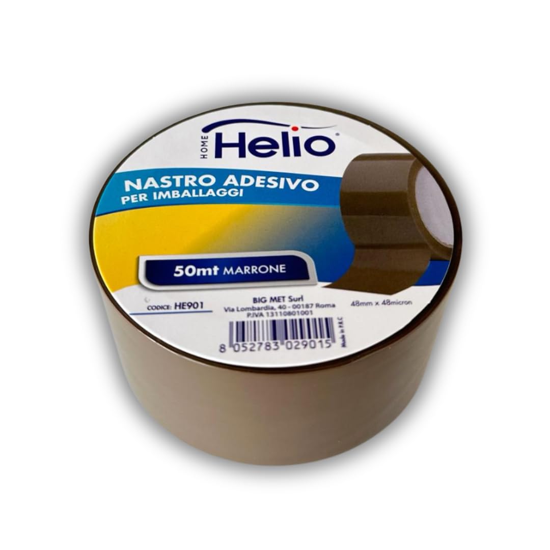 Holyhome Nastro Adesivo Pacchi per Imballaggi - 48mm X 50 Metri | Extra Resistente, Silenzioso, Impermeabile | Utilizzo Manuale e con Dispenser. (72 Rotoli, Marrone)