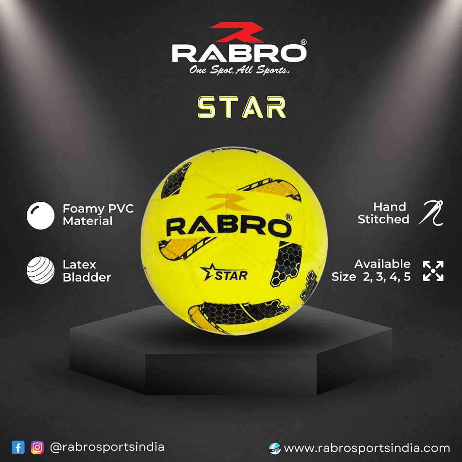 RABRO Football, Football Size 4, Star Soccer PVC Football/Recreational