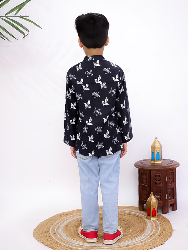 Image of superminis Boys Cotton Regular Fit Printed Kurta Shirt