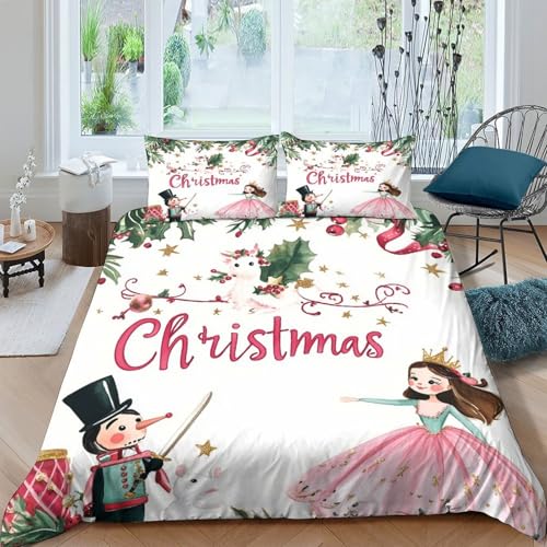 Parure de lit Noël 135x200 housse de couette imprimée 3D - 4