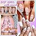 qiipii 51g White AB Half Round Pearls for Crafting 4mm 5mm 6mm 8mm 10mm Mix Sizes Flatback Beads Charms for Nails Face Eyes Makeup Tumblers Bottles Mugs DIY Crafts Bedazzling Clothes Shoes Phones Car
