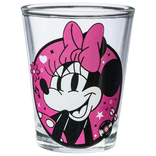 Image of Silver Buffalo Disney Mickey and Minnie Mouse 4 Piece Mini Glass Set, 1.5 Ounces