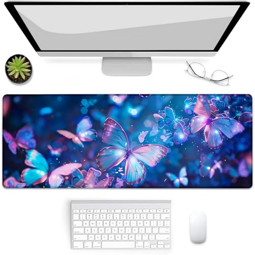 Tapis de souris de jeu papillon 80x30cm antidérapant pour ordinateur portable