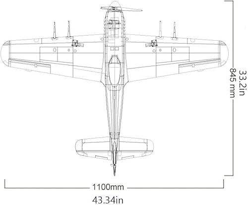 Miniatura 7 de ZRYYWAN Aviones grandes de 43307in Wingspan RC British Fighter 3536-KV850 motor sin escobillas eléctrico de control remoto modelo 6CH 40A Stealth