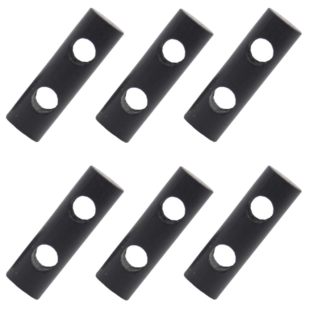 6 Pieces Mini Small Ferro Rod Fire Starter Ferrocerium Rod Drilled Ferrocerium Rod Fire Starter with Toggle Hole for Paracord Bracelet Necklace(Black, 2.6cm)
