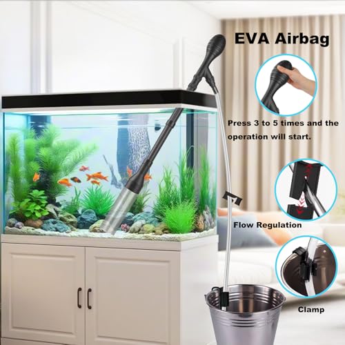 Image of Carefree Fish Aquarium Gravel Cleaner 6Ft Hose Fish Tank Water Changer Sand Vacuum Adjustable Length ABS(for 20~100Gal Tank) 2026 New Upgrade Version