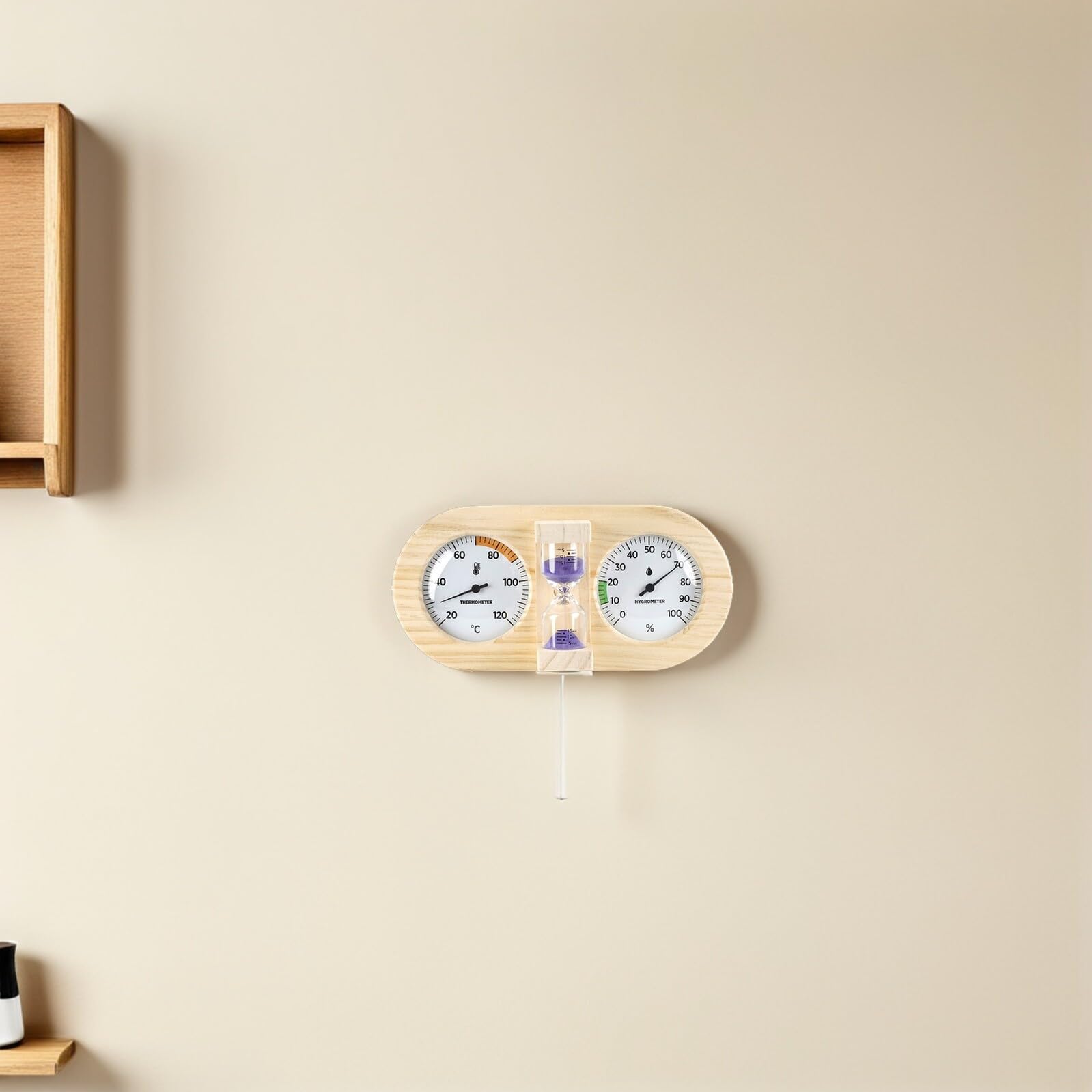 Timer sauny Zegar odliczania sauny 15 -minutowy czas szklarnia temperatury Sauna termometru Purple