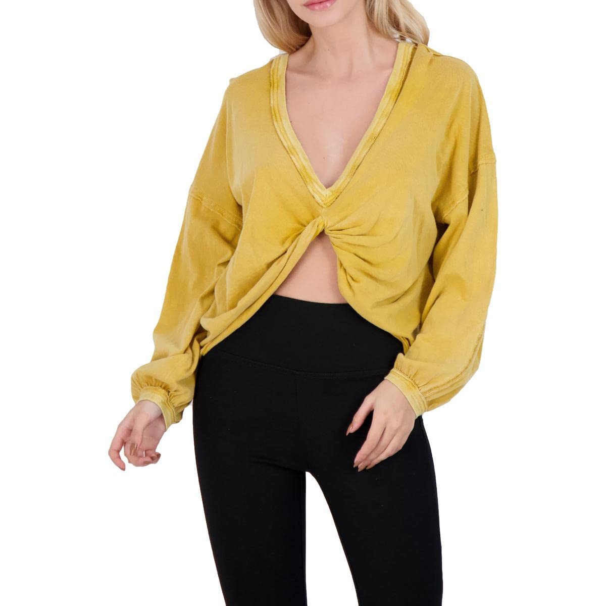 free people yellow shirt