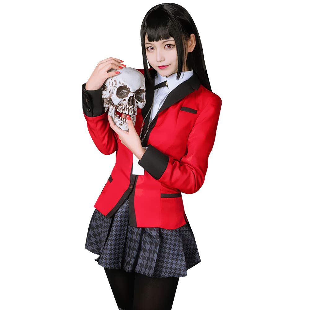 KINOMOTO Anime Kakegurui Compulsive Gambler Yumeko Jabami Cosplay Costume School Uniform Full Set