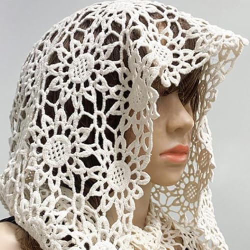 Woman Lace Shawl Wedding Lace Trim Scarf Soft Floral Scarf Wedding Headwear Mantilla Photo Props4