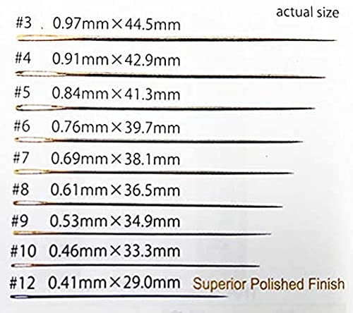 Japanese Hand Sewing Needles - Tulip Milliners - Straw Needles - Size 10 -