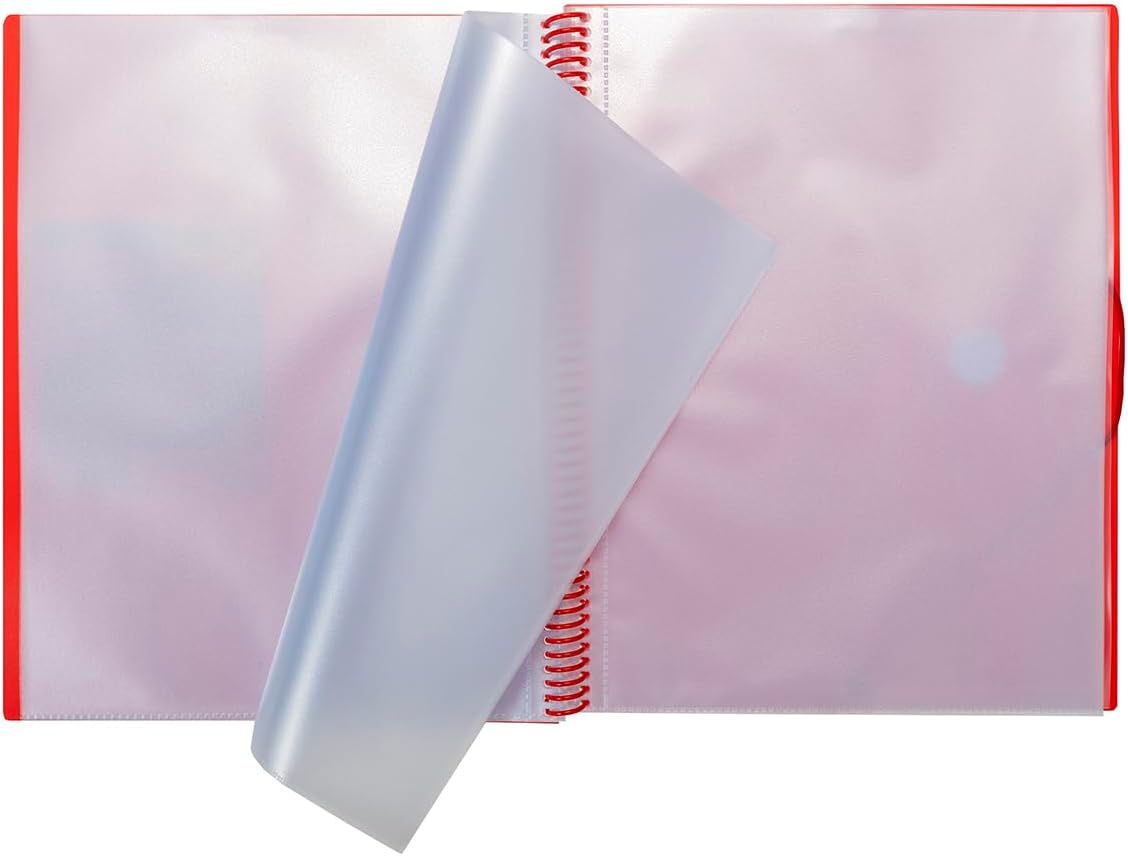 grafoplás 39836051-carpeta Spiral with 60 Pockets A4 with envelope, Red