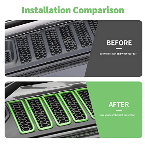 Image of Hood Vent Cover Cowl Panel Vent Cover Trim Fit for 2018-2026 Jeep Wrangler JL JLU & Gladiator JT Exterior Accessorie(Green)