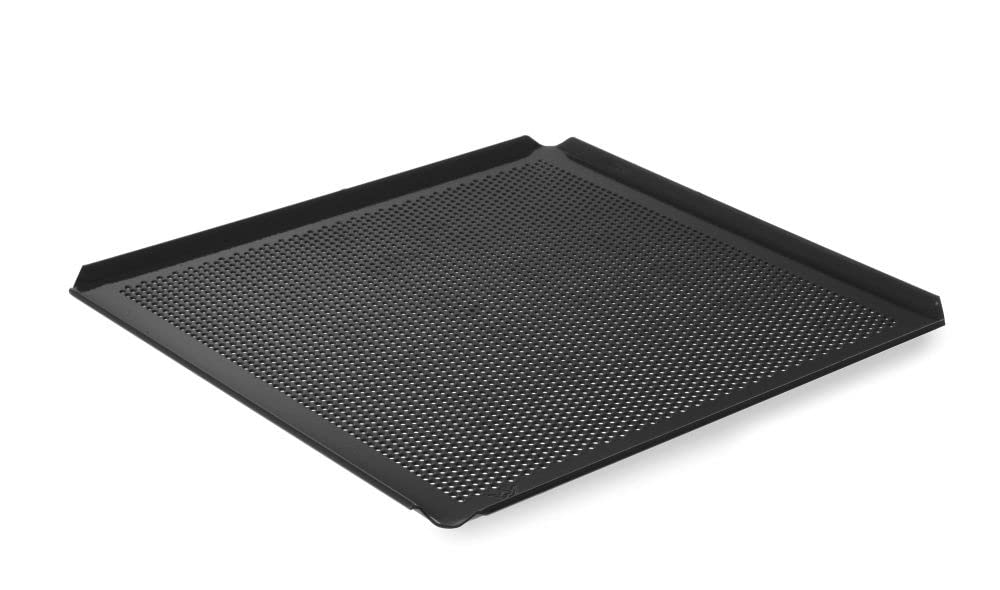 HENDI Plaque de cuisson perforée GN 2/3, revêtement antiadhésif PTFE, avec 4 bords, 354x325x(H)10mm, aluminium