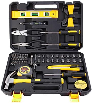 COLMAX 78PCS Home Improvement Tool Kit, Household repairing Mixed Tool Set, with Plastic Blow Molded Tool Box Storage Case,Daily Use