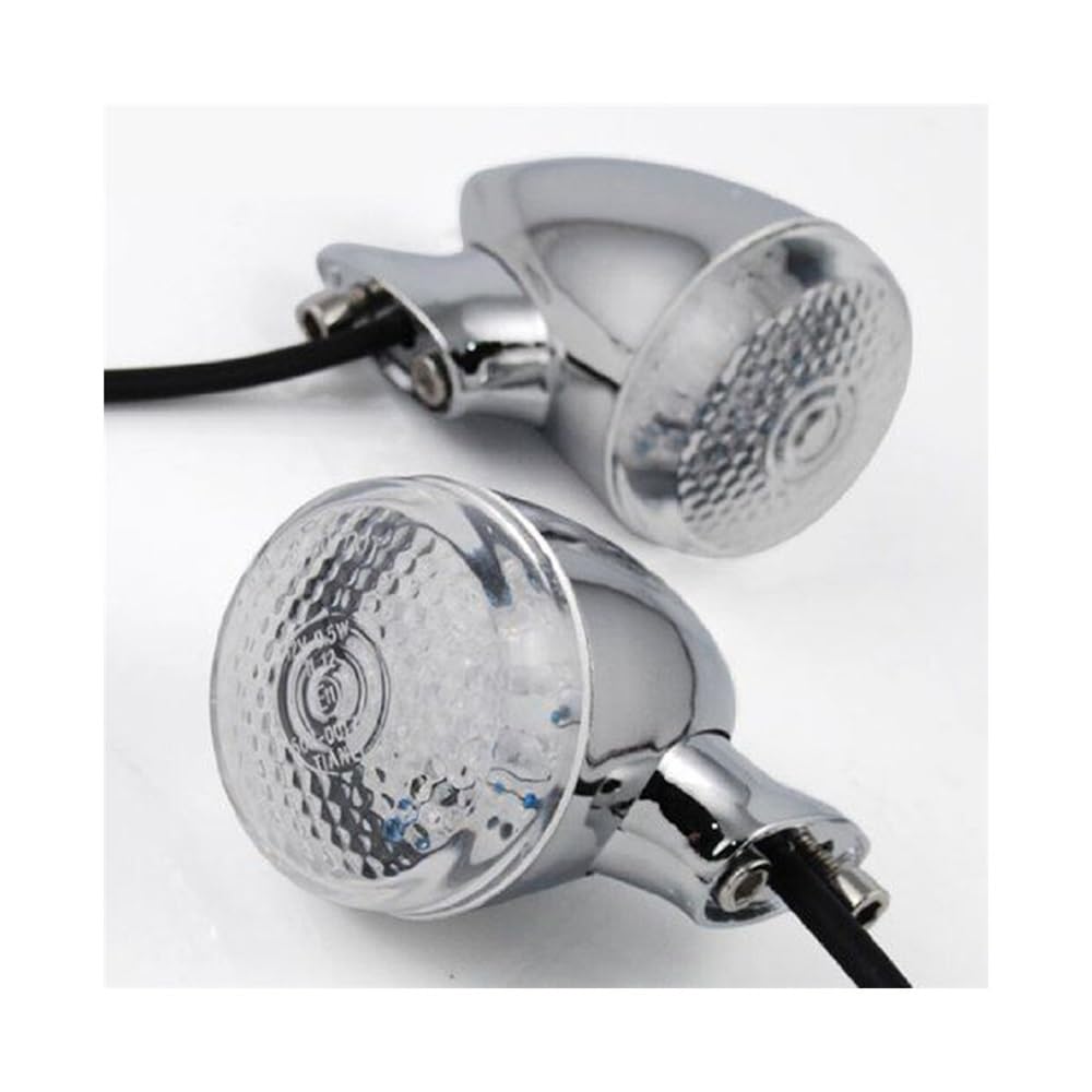 Motocletta Scooter Indicatore di Direzione Luce Indicatore luminoso di indicatore di direzione a LED per lampada ambra posteriore cromata per motocicletta per Ha&rley