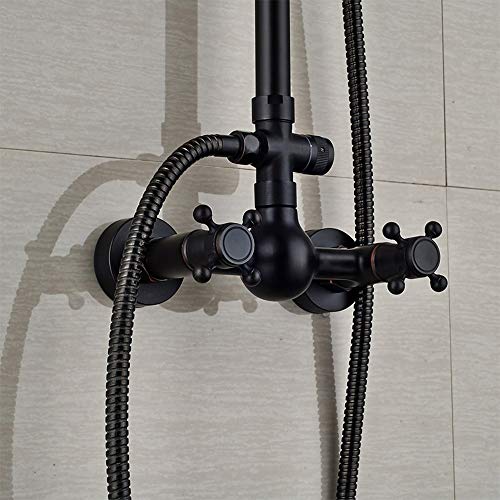 Ensemble de robinet de douche noir mat avec douchette à main jet vapeur - 3
