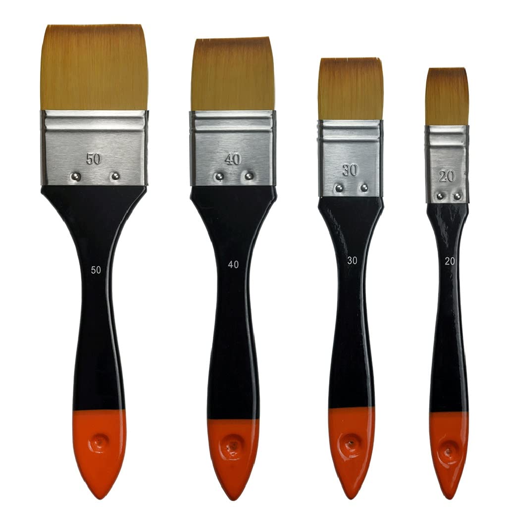 Mango de Madera de cerdas, Suministros de Arte para Pintura acrílica y al óleo, Pinceles para Artistas, (D como se Muestra)