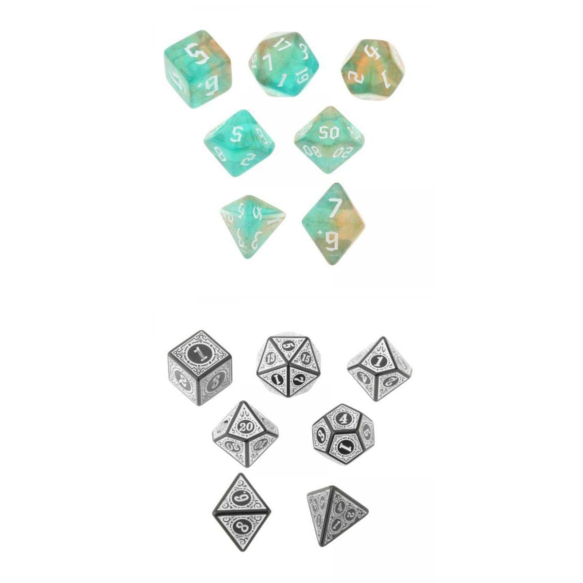 Toy 14PCS Antique Acrylic Polyhedral Dice RPG Role Playing Game Toy Dungeons & Dragons-image-5