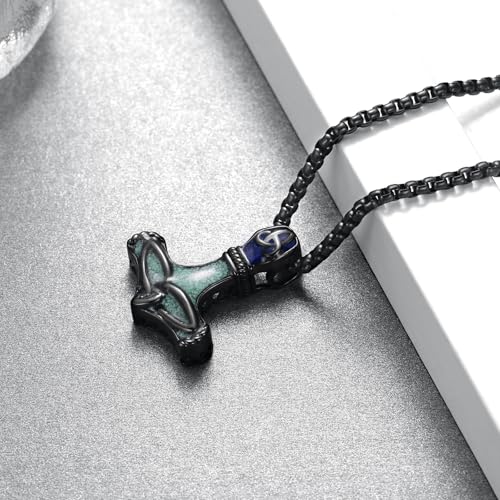 Thors Hammer Necklace 925 Sterling Sliver Viking Mjolnir Hammer Necklace Norse Jewelry Gifts for Men3