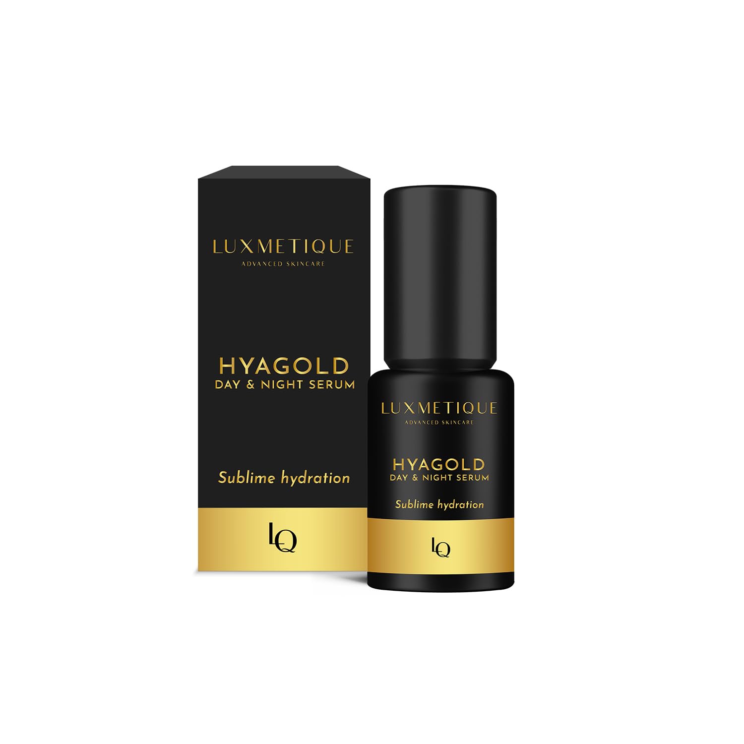 LUXMETIQUE® Hyagold Day&Night Serum – Hialurónico Hidratación 120h – 30ml | Hidratación Hasta 120h, Efecto Glow y Relleno - Precursor de Ceramidas