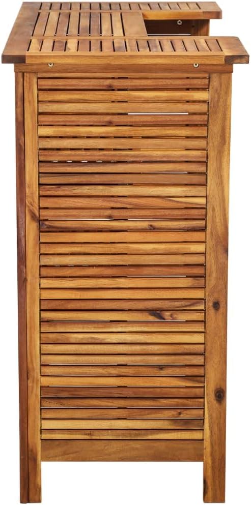 vidaXL Bar Table, Outdoor Pub Table, Bistro Table, Counter Height Table for Balcony Porch Garden Deck Backyard, Farmhouse, Solid Acacia Wood