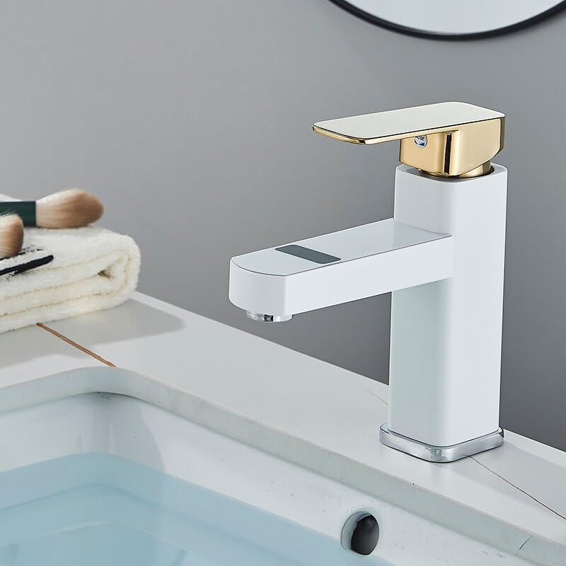Grifo de lavabo de oro negro exclusivo con tecnología táctil inteligente