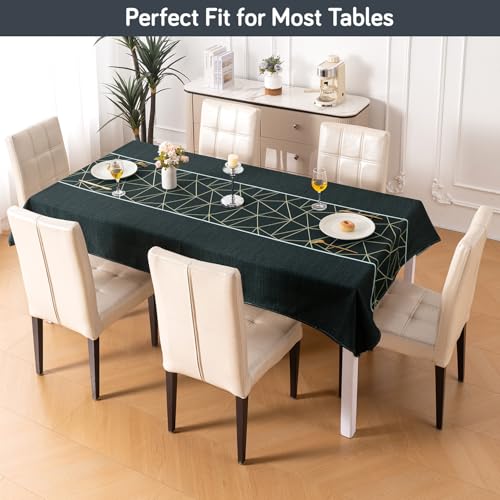 Image of HOKIPO Modern Grace Table Cloth for 6 Seater, 55x86 in, Midnight Lines