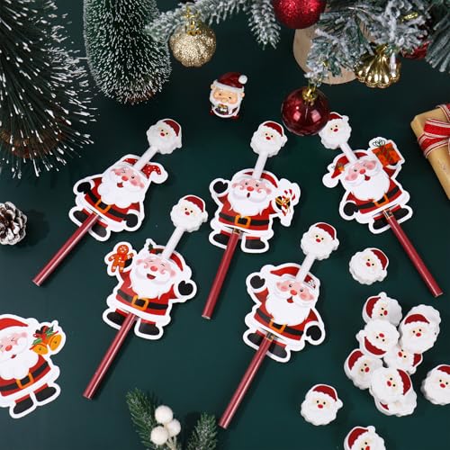 Set de 48 lápices con borradores y tarjetas navideñas miniatura 3