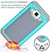Tekcoo Core Prim Case, (TM) [Tmajor Series] [Turquoise/Grey] Shock Absorbing Hybrid Rubber Plastic Impact Defender Rugged Hard Protective Case Cover Shell for Samsung Galaxy Core Prim/Prevail LTE