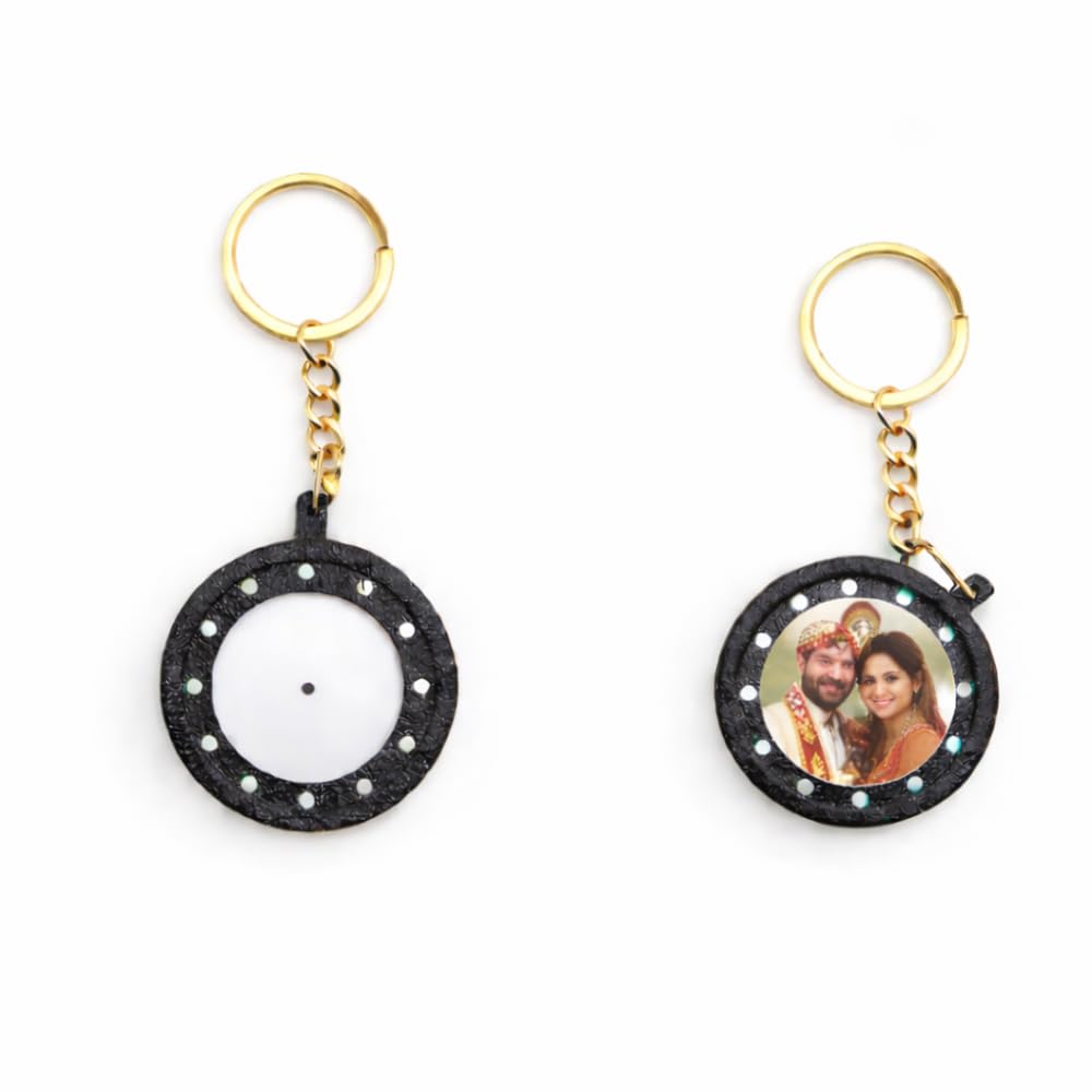 MS Personalized Irish Photo Keychain, Black Round Frame with Silver Chain, Customizable Picture Holder-image-39