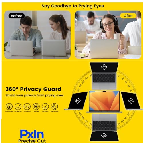 Image of PxIn MacBook Air 15 Inch Magnetic Privacy Screen Filter - No Eye Strain | Anti Blue Light + Anti Glare