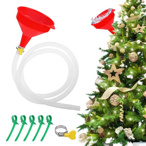 MADHOLLY Christmas Tree Watering Funnel - Fixed with Cable Ties Clamp, No Leakage, Stable Tree Watering Can System Device Spout Plant Watering Tool for Xmas Tree