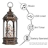 12.8'' Christmas Village Snow Globe Lantern, Santa Sleigh with Reindeer Will Rotate Around The Snowy Mountain Village with Musics Swirling Glitter Water Lantern for Home Decoration and Gift #1