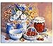 Produktbild Malen Nach Zahlen Für Erwachsene Anfänger DIY Geschenk Glasschale Mit Blumen Acryl Malerei Hause Wanddekor-Rahmen 40X50Cm