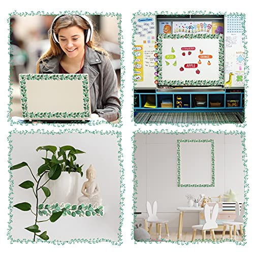 69 Ft Bulletin Board Borders Card, Eucalyptus Die-Cut Borders Classroom Bulletin, Green Leaves Classroom Borders With Double-Sided Adhesive, Tropical Wall Decor Sign For Home School Classroom (70 Pcs) #TOP6