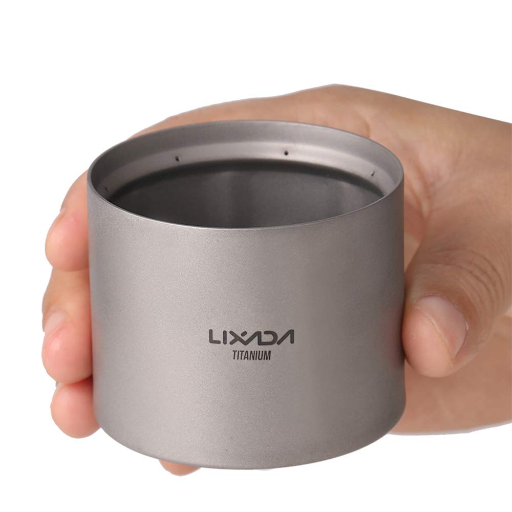 Lixada Mini Alkoholofen Leichter Titan Liquid Spirit Alkoholofen Ofen mit Kreuzständer für Camping Camping Rucksackwandern