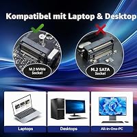 KingSpec NE-2280 256GB NVMe SSD Pcie 3.0 M.2 SSD Gen 3x4, Bis zu 2400MB/s, Internes Solid State Drive mit 3D NAND Flash, Kompatibel mit Desktop/Laptop – Ansicht 3