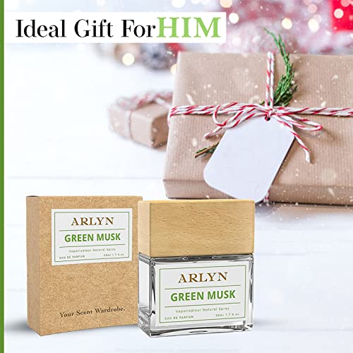 Green Musk By Arlyn - Men's Eau De Parfum (Edp) Cologne - Long-Lasting Fragrance For Men - 1.7Oz, Earthy Scent, Musk Notes, Fresh And Green Undertones #TOP5