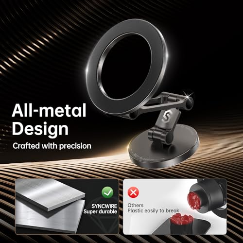 Syncwire All-Metal MagSafe Car Mount – Dash/Windshield, 360° Rotation — view 8