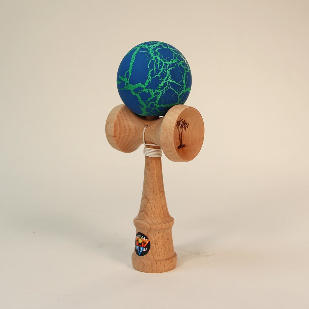Bahama Kendama Crackle - Blue Over Green