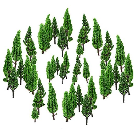 50 Piezas modelo de árboles en Miniatura para maqueta, árboles H0,